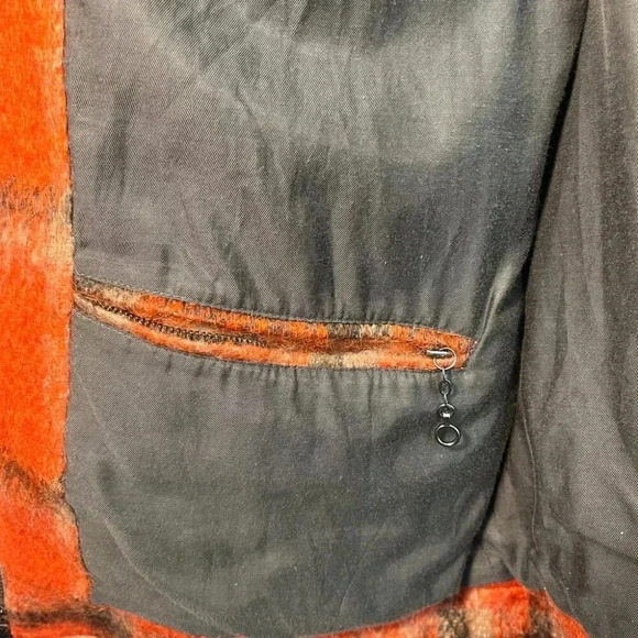 Todd Snyder |  Italian Wool/Mohair Check Zip Guide Jacket - Orange / Sz S - Picture 9 of 11